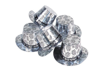 chapeau haut de forme bonne année argent