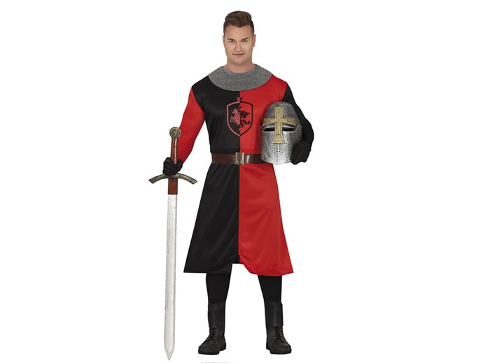 déguisement de chevalier noir rouge 2pcs homme