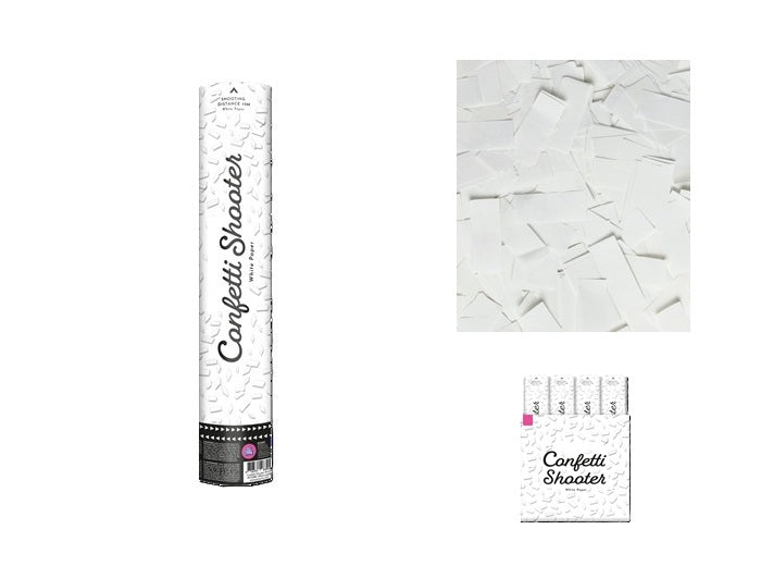 canon à confettis papier biodégradable blanc éco 40cm