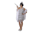 robe charleston avec franges argent 2pcs femme