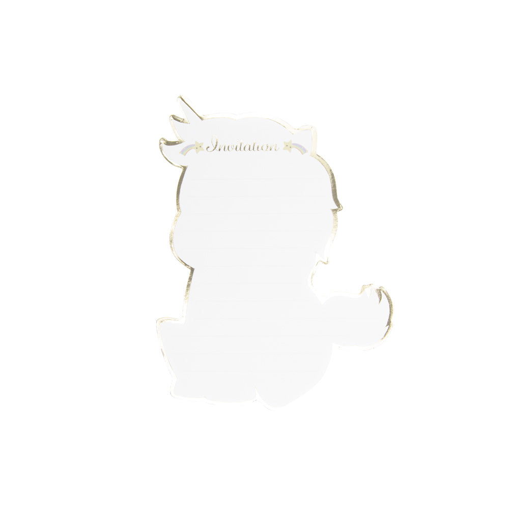 SET DE 8 INVITATIONS BABY LICORNE
