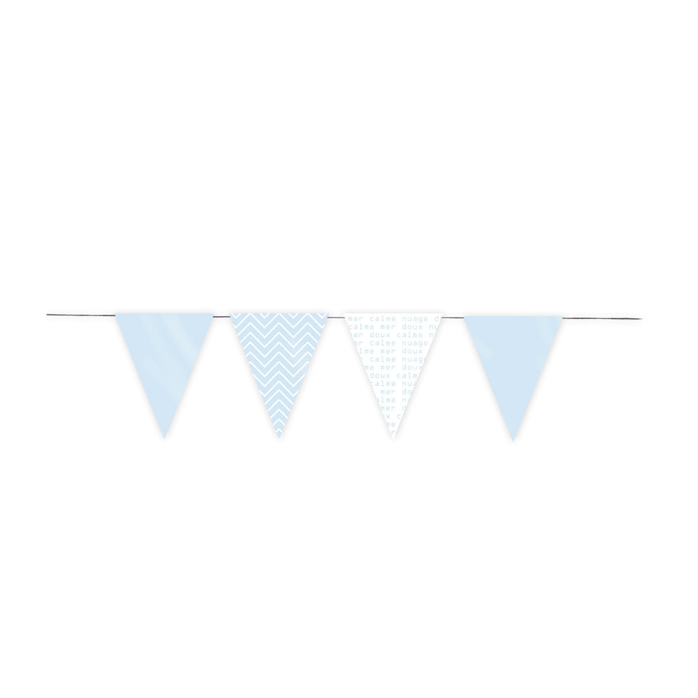 GUIRLANDE 12 FANIONS SOFT BLEU 3M