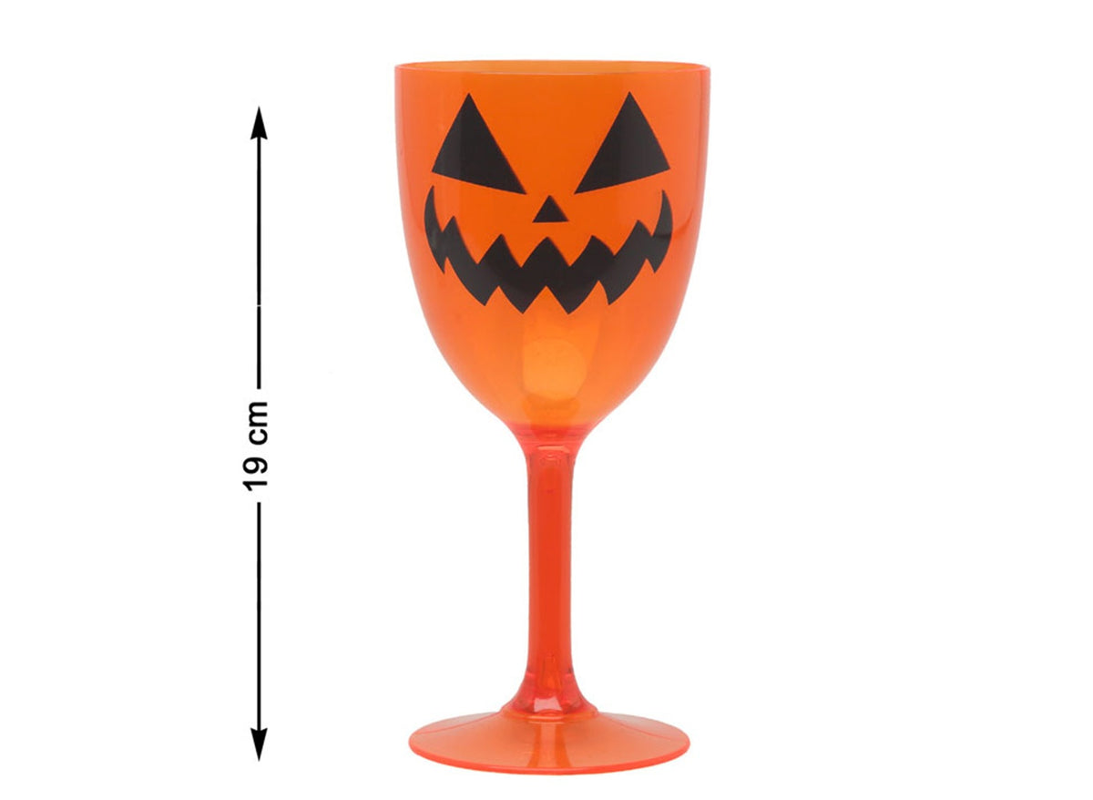 coupe sur pied halloween motif citrouille orange 19cm