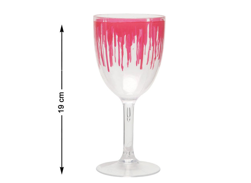 coupe sur pied transparente halloween motif ensanglanté 19cm