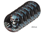 lot de 6 assiettes squelette halloween en carton 23cm