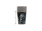 lot de 6 verres squelette halloween en carton 9cm