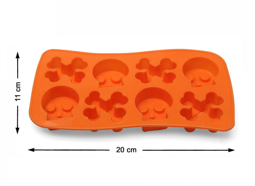 moule à biscuits halloween crânes et os 22x11cm