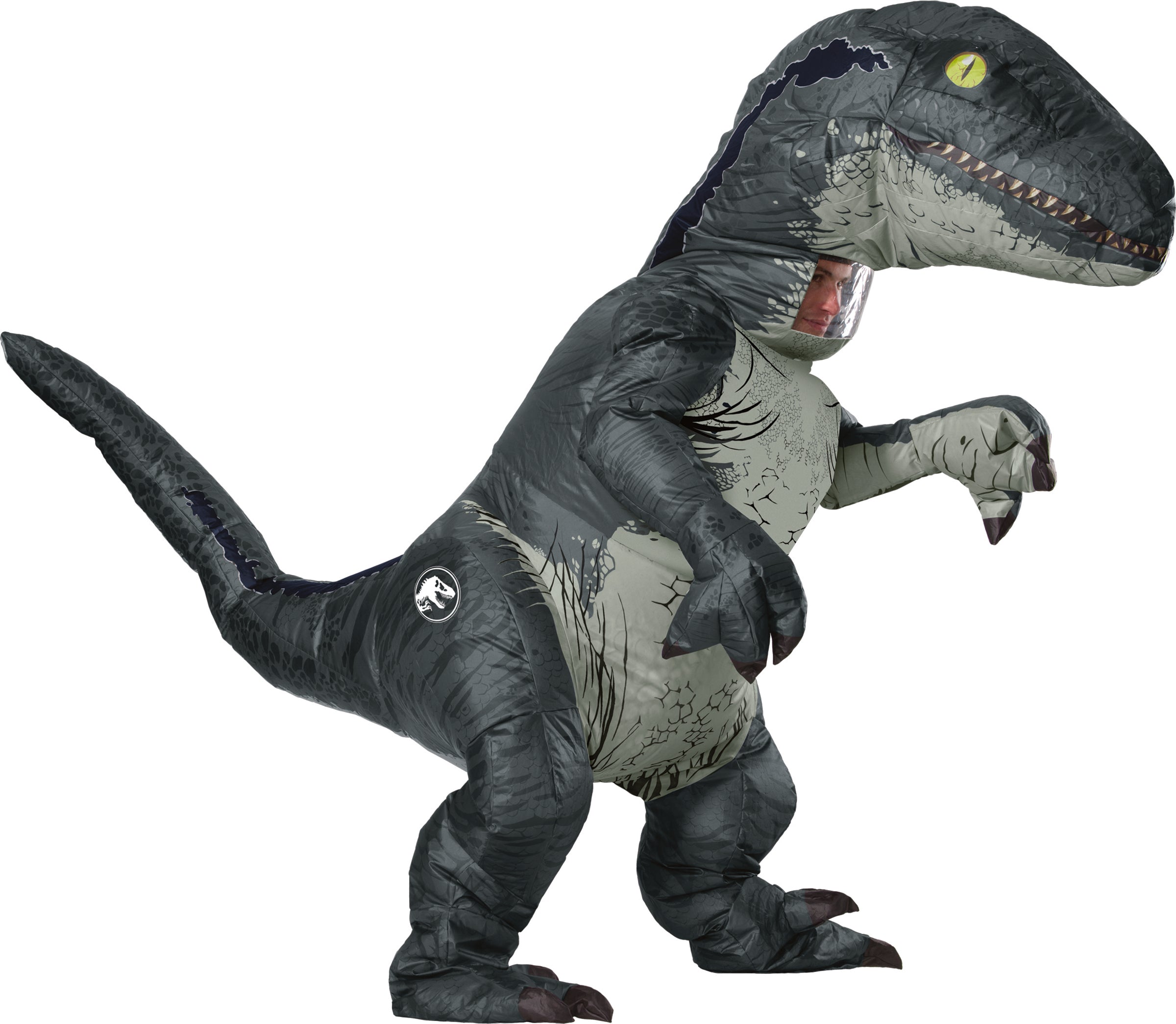 Déguisement dinosaure Vélociraptor Blue gonflable adulte - Jurassic World