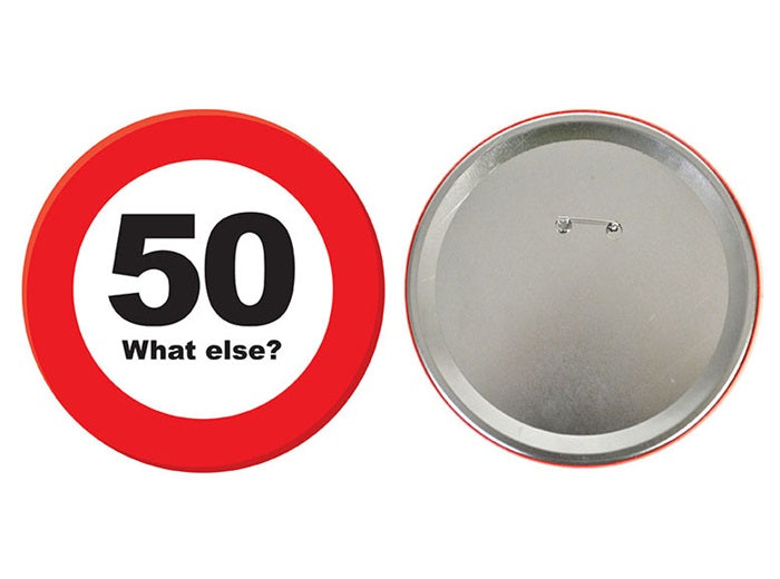 badge métallique géant 50 ans 15cm