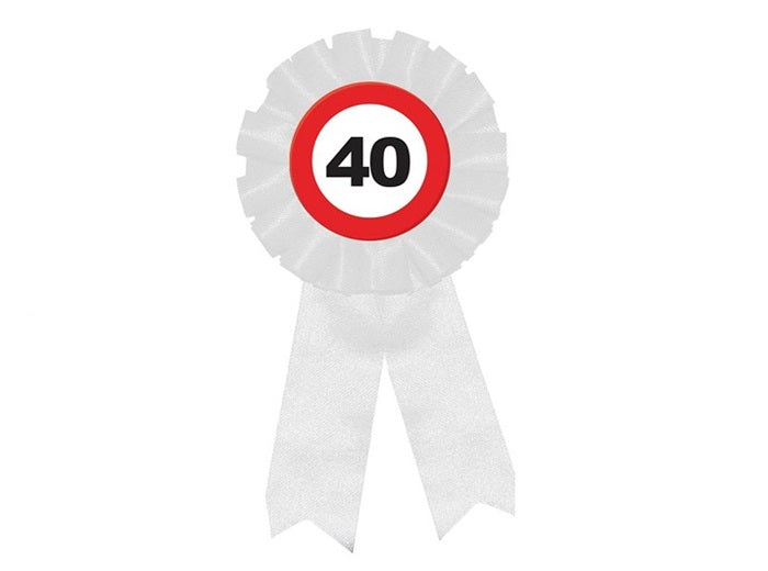 badge rosette motif 40ans 15cm