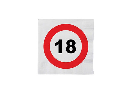 lot de 16 serviettes 18 ans en papier 33cm