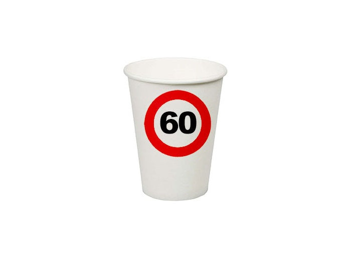 lot de 8 gobelets 60 ans en carton