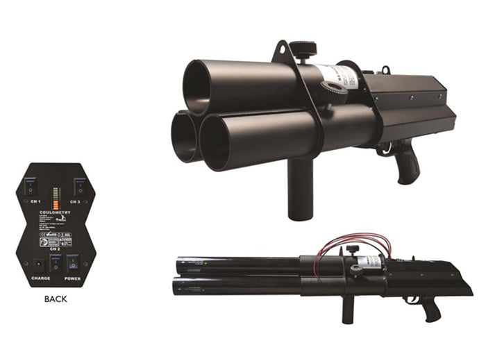 canon lanceur 3 canons confettis electriques 56cm