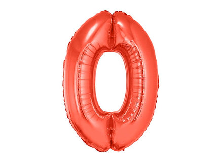 ballon chiffre 0 en aluminium rouge 1m