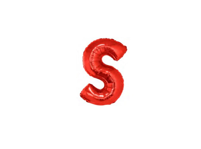 ballon lettre s en aluminium 1m rouge