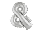 ballon symbole & en aluminium 1m argent