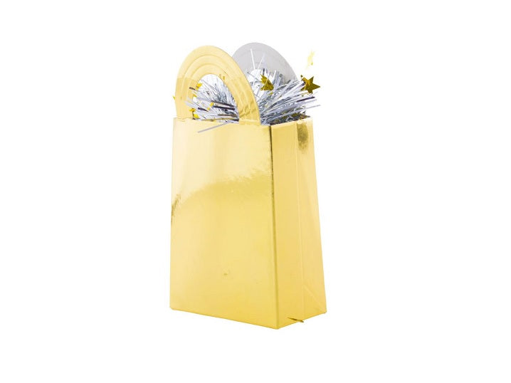 poids pour ballon sac cadeau or brillant 12cm