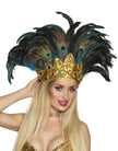 Coiffe paon Carnaval adulte