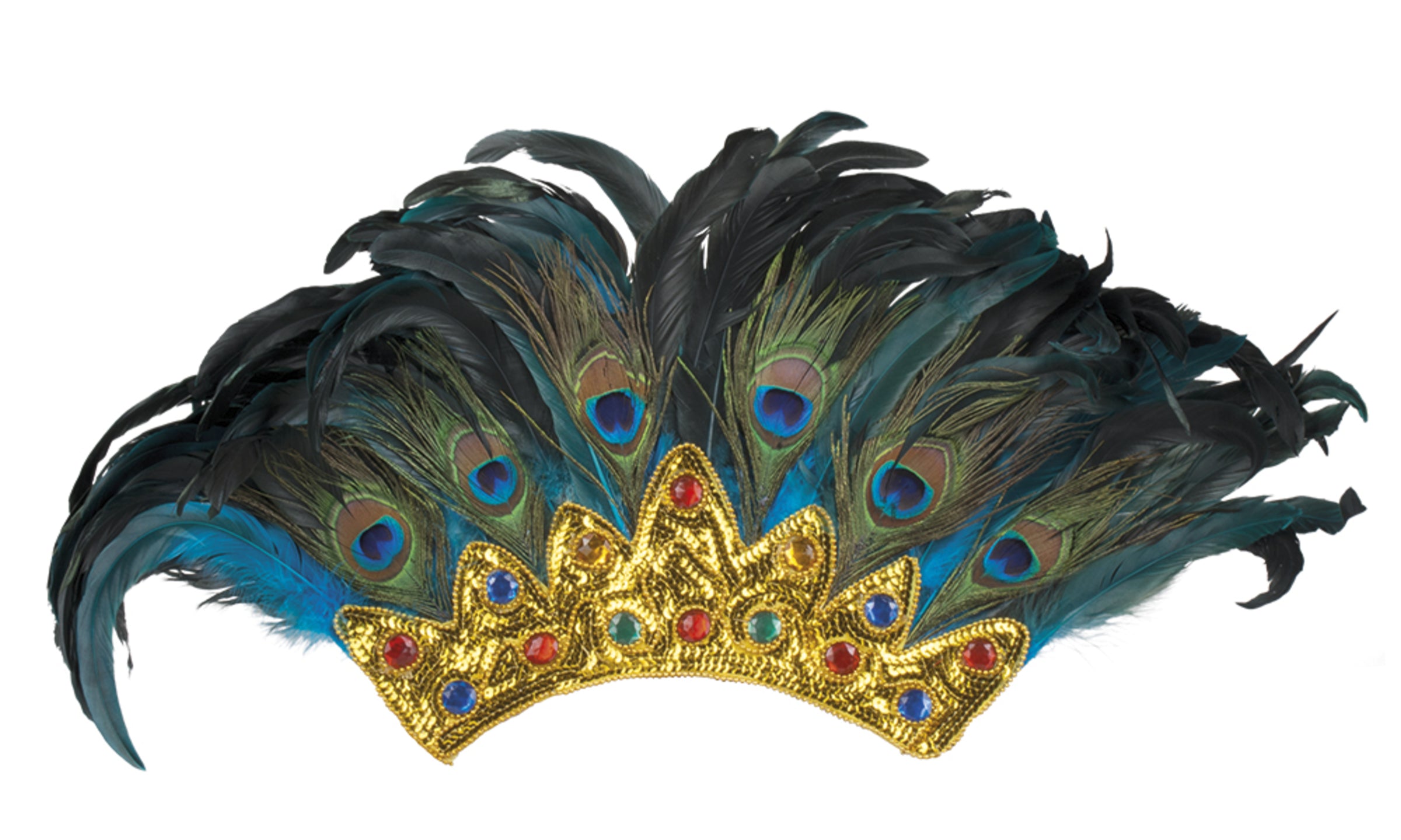 Coiffe paon Carnaval adulte