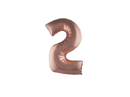ballon chiffre 2 en aluminium cuivre 1m