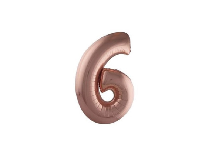 ballon chiffre 6 en aluminium cuivre 1m