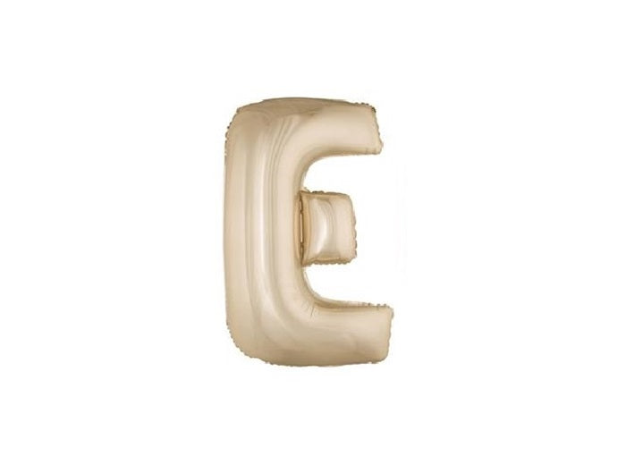 ballon lettre e en aluminium 1m champagne