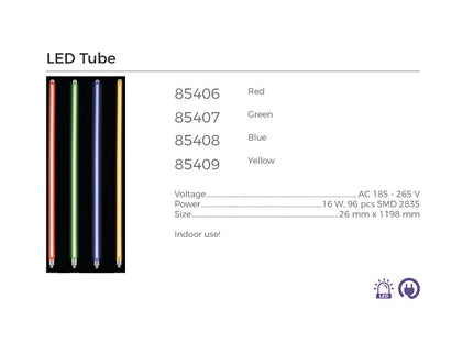 tube néon led rouge ac185-265v t8 16w 1.2m