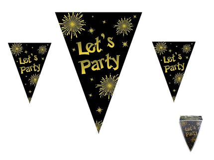 guirlande 10 fanions motif let''s party 5m