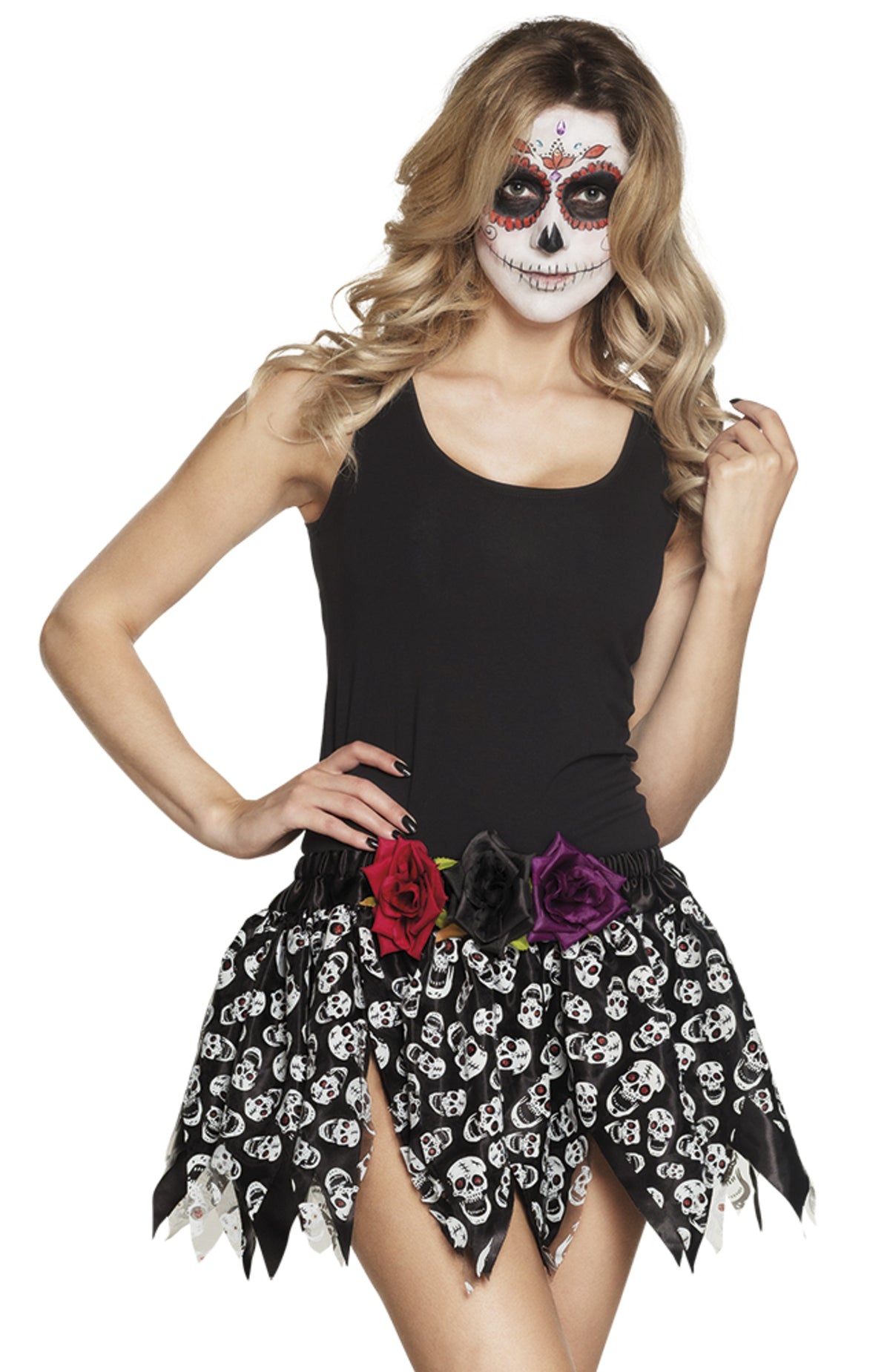 Jupe noire jour des morts femme