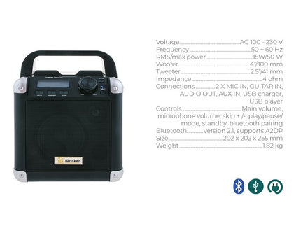 haut parleur mobile cube ac 100-230v 15w