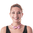 NOEUD PAP SEQUIN 8CM X 4CM ROSE CLAIR