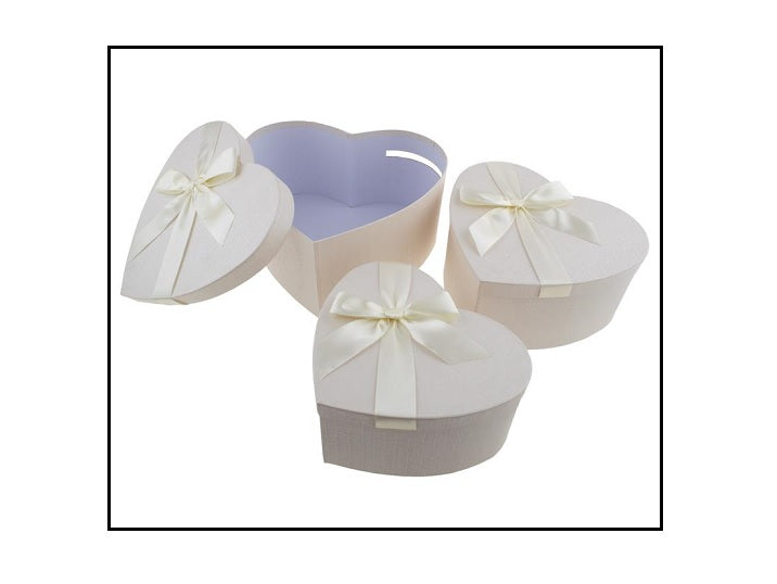 lot de 3 boîtes/urnes à cadeaux luxe motifs coeurs crïme