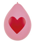 6 ballons amour avec des cœurs dorés