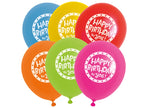 lot de 12 ballons happy birthday to you multicolores 23x30cm