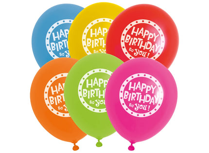 lot de 12 ballons happy birthday to you multicolores 23x30cm