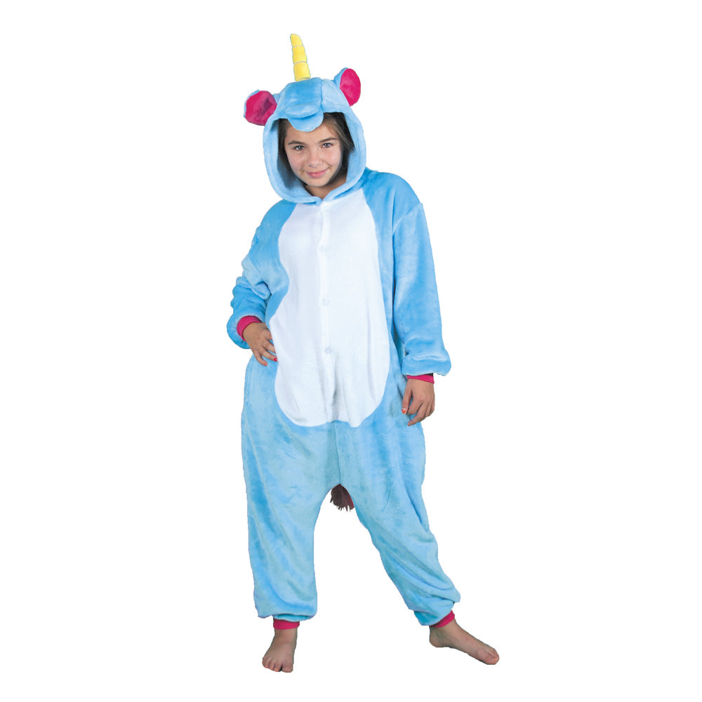 Costume kigurumi licorne bleue enfant