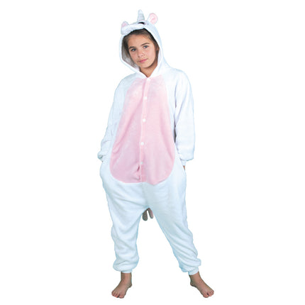 Costume kigurumi licorne rose et blanche enfant