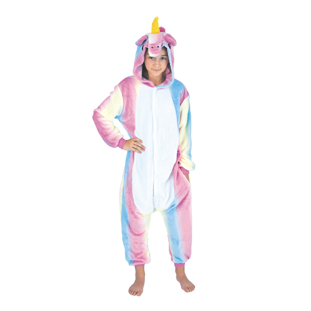Costume kigurumi licorne arc en ciel enfant