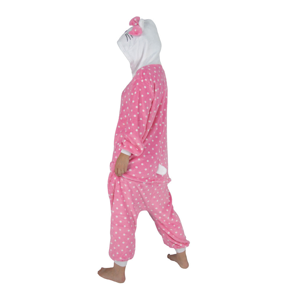 Costume kigurumi chat rose enfant