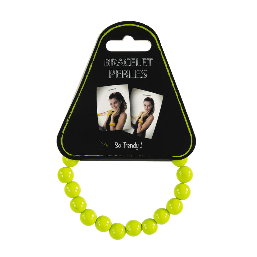 BRACELET PERLES VERT