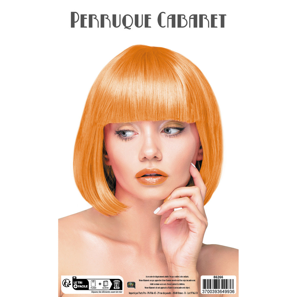 PERRUQUE CABARET ORANGE NEON