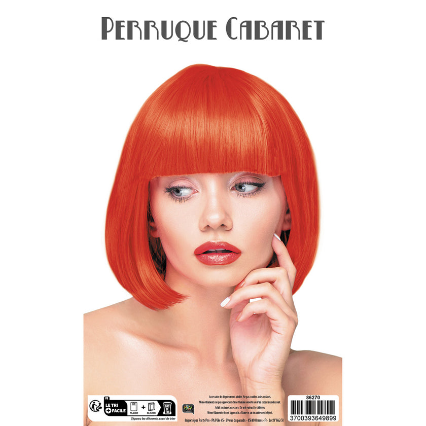 PERRUQUE CABARET ROUGE NEON