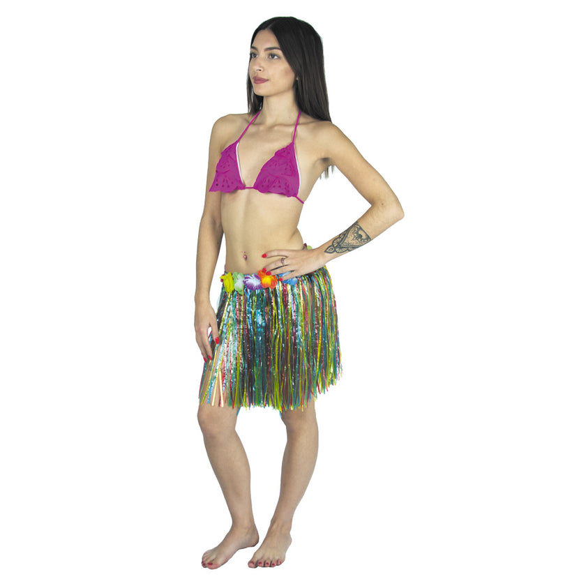 JUPE HAWAI 45CM MULTI