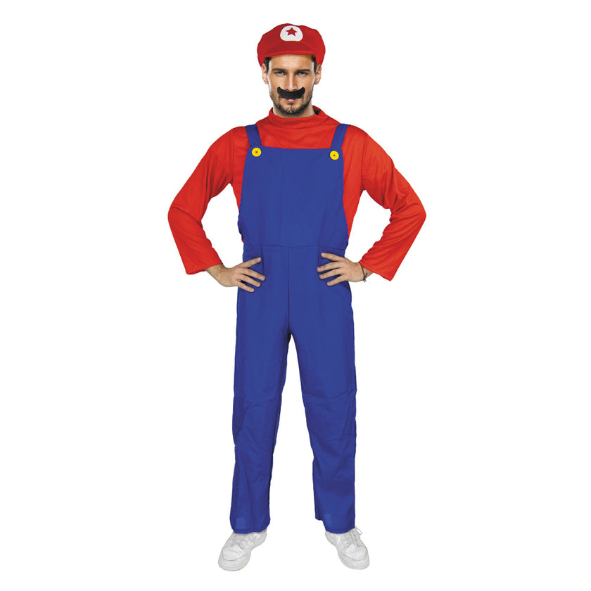 COSTUME PLOMBIER ROUGE ET BLEU
