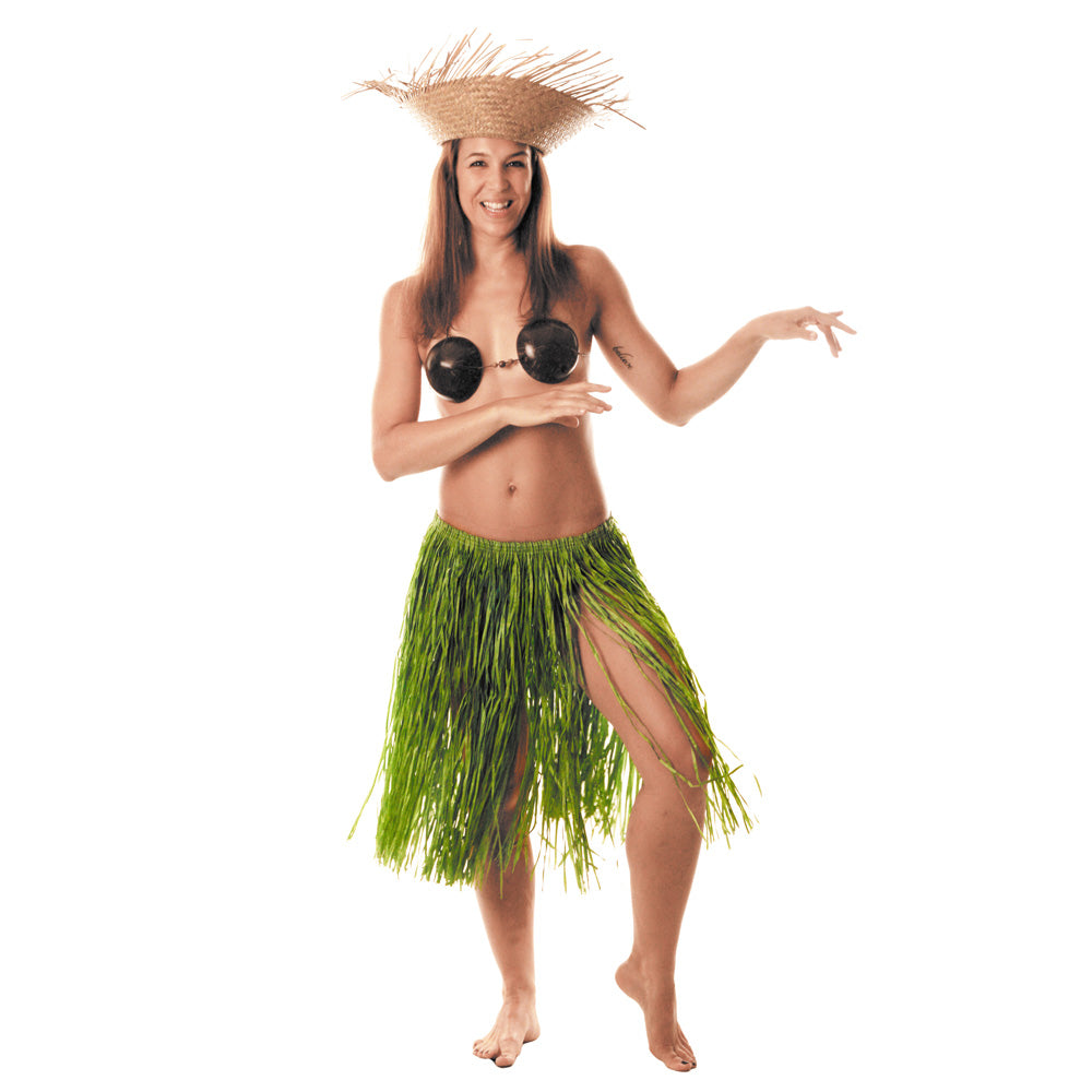 JUPE HAWAI RAPHIA VERT 60CM