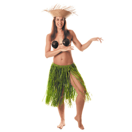JUPE HAWAI RAPHIA VERT 60CM