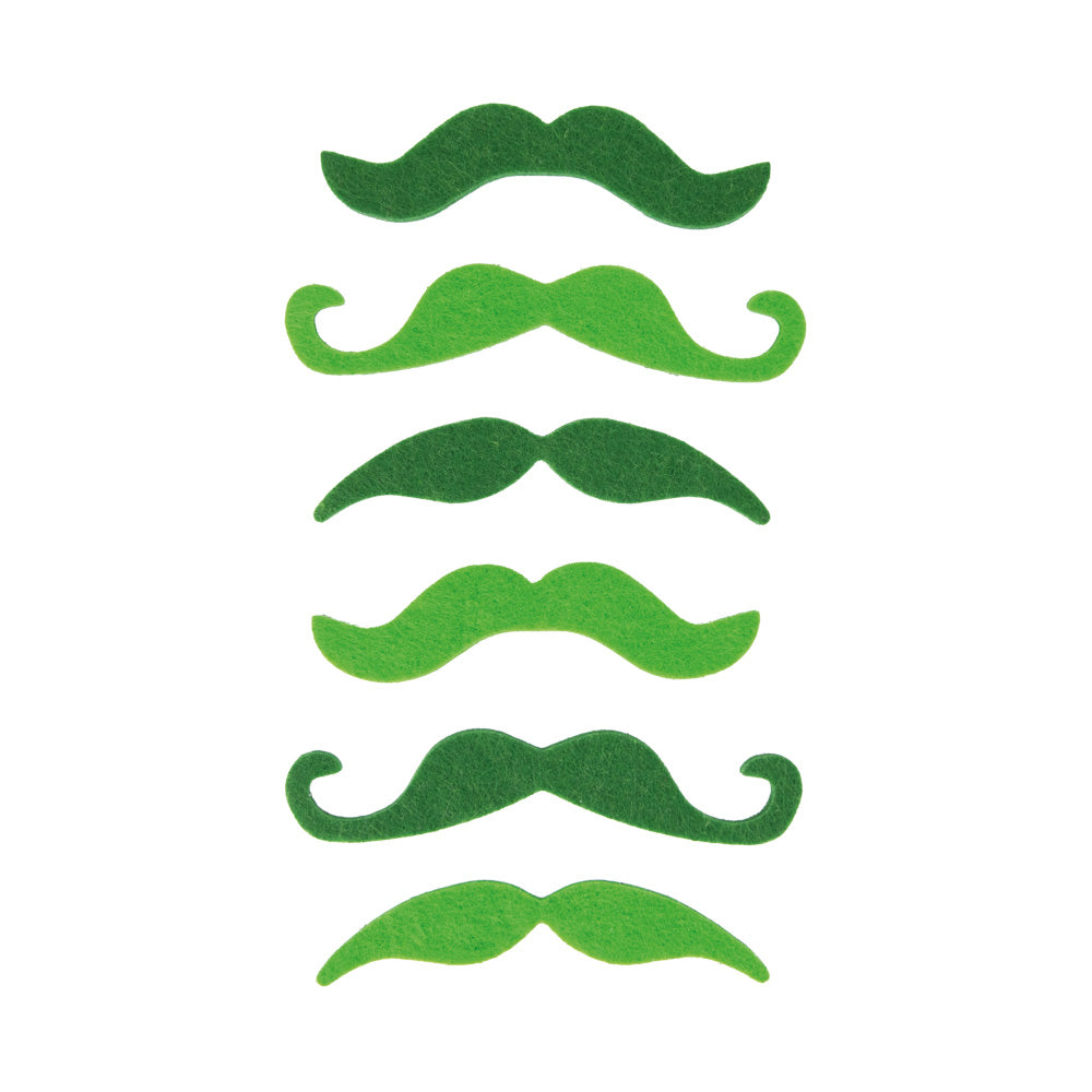 MOUSTACHE PARTY SAINT PATRICK (SET DE 6 MOUSTACHES VERTES)