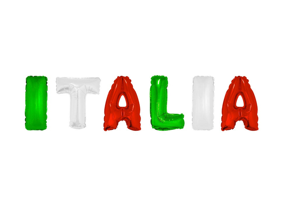 kit ballons aluminium tricolores italia 6pcs 41cm