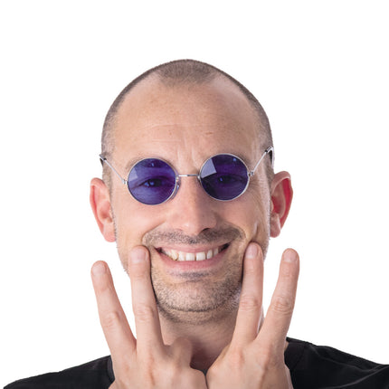 LUNETTES HIPPY BLEUES ADULTE