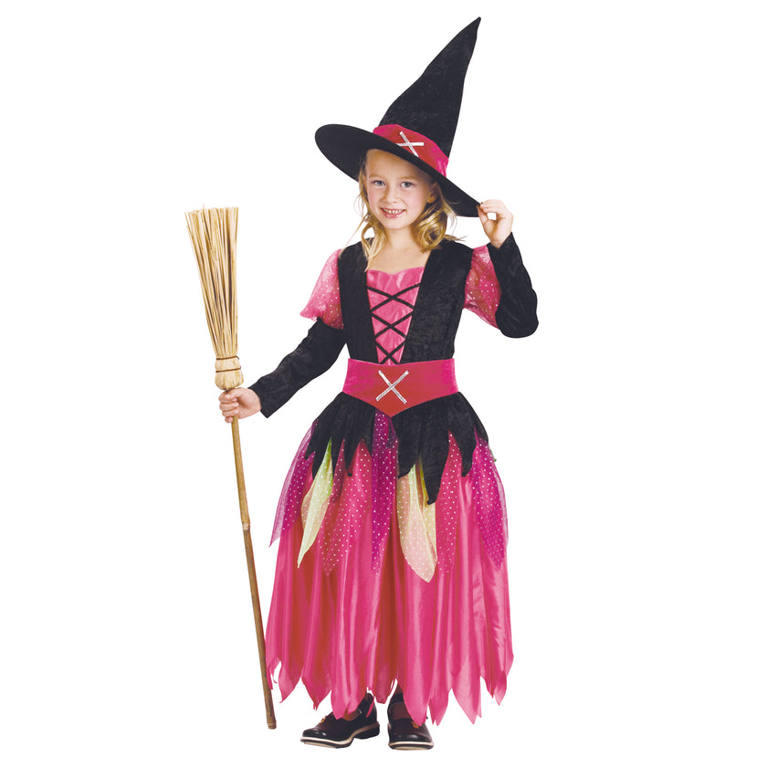 Costume jolie petite sorciere rose